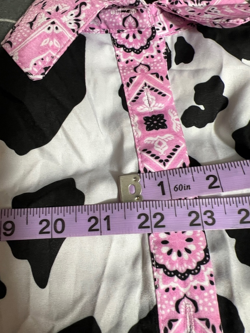 Pink Cowprint Ruffle Kids Matching Set - Top & Denim Shorts - Picture 9 of 9